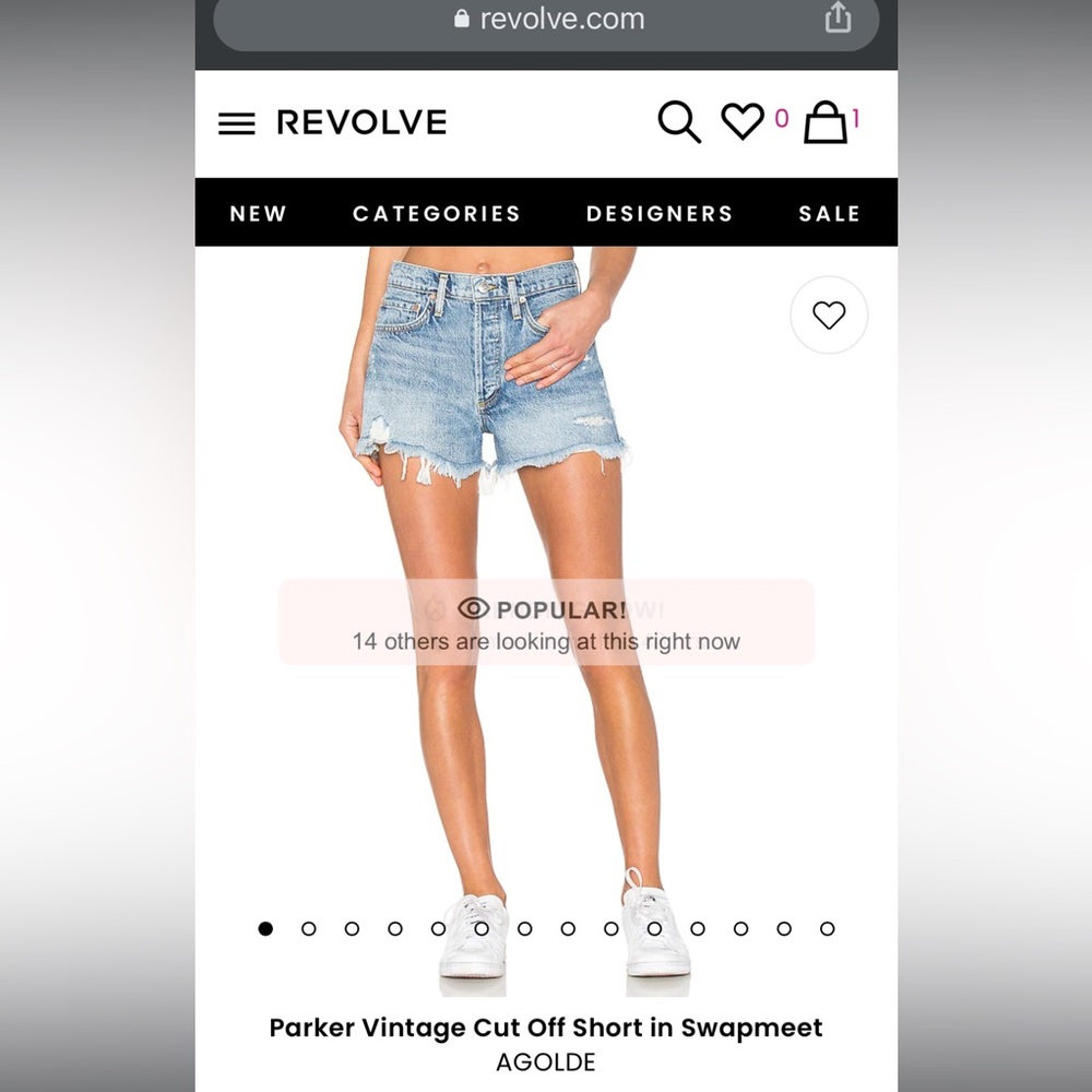 Agolde Cut Off Shorts, 27